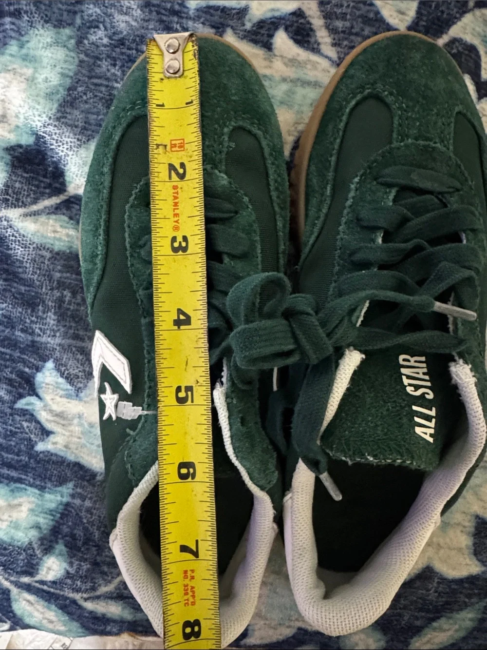 Converse Green Suede and Canvas Sneakers with Gum Sole